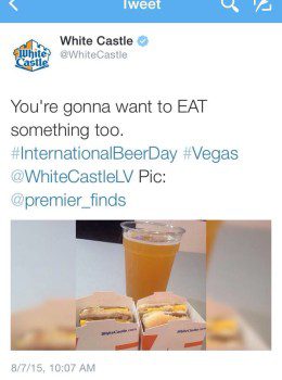 White Castle's Tweet with Kristin's PIcture!